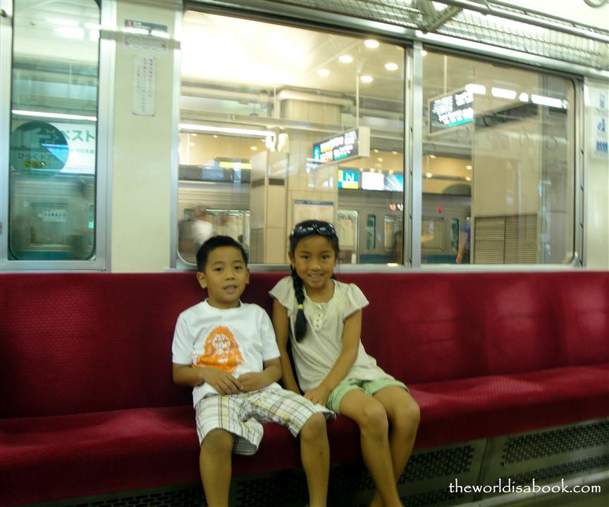 Inside Odakyu train in Tokyo