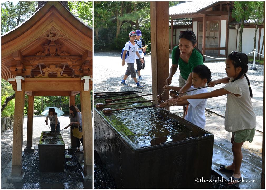 Washing hands at temple