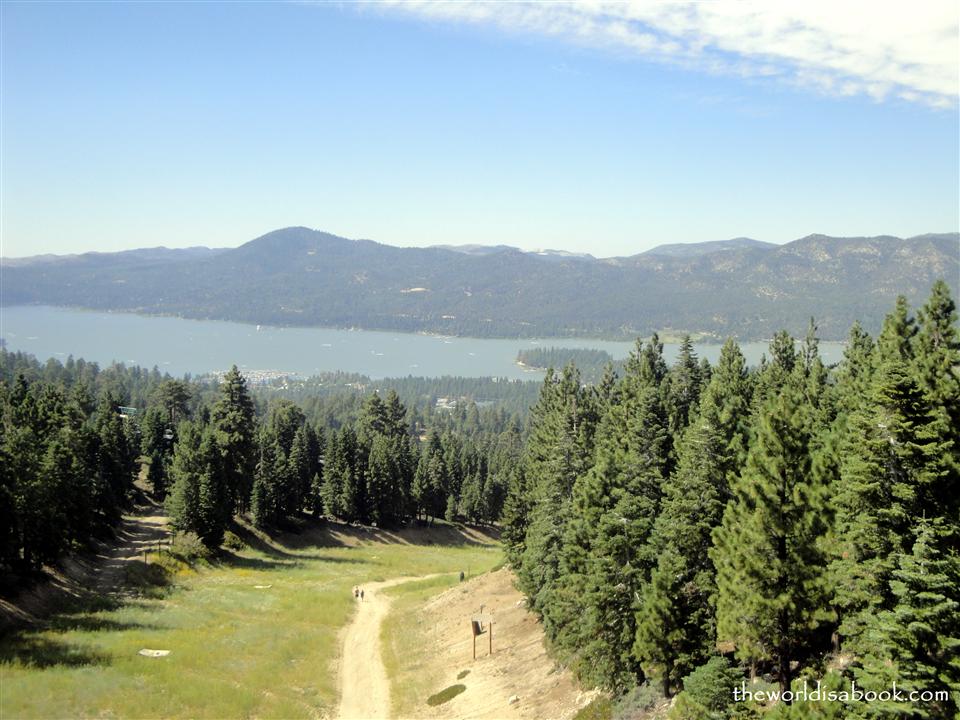 Big Bear Lake from the sky chair with trails