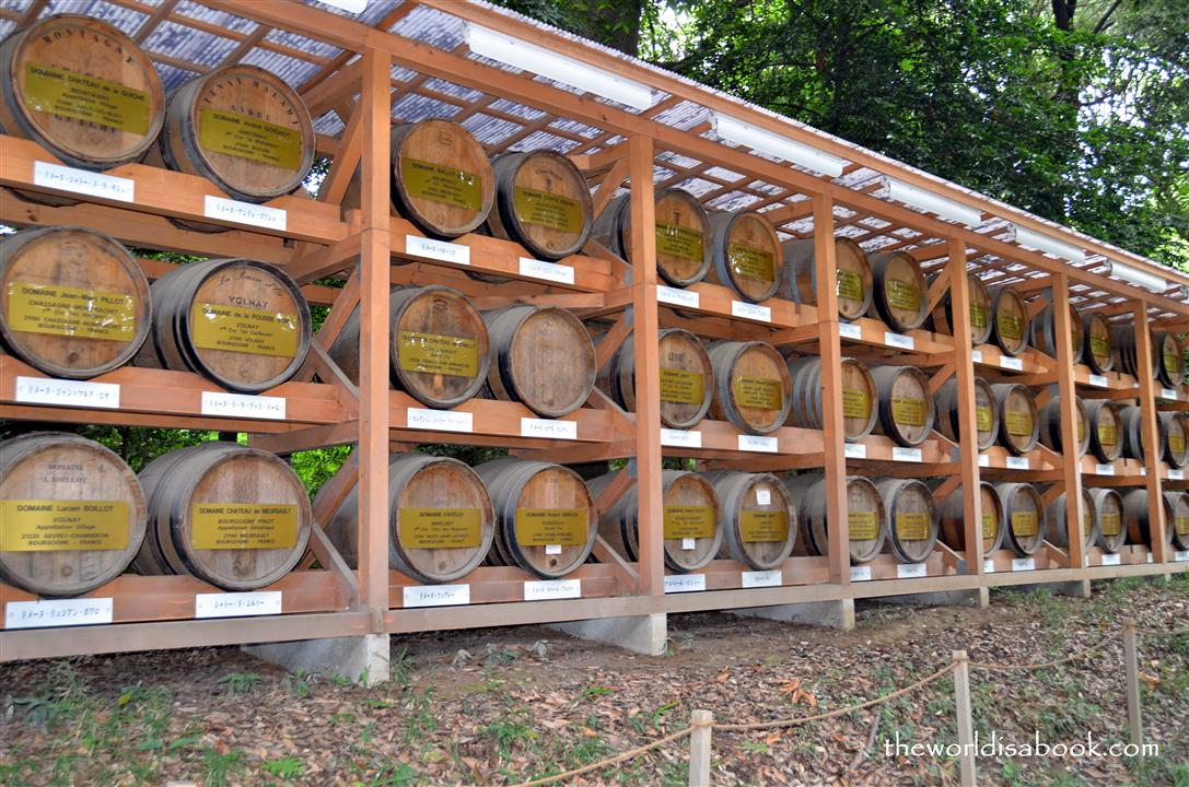 Meiji shrine wine barrels