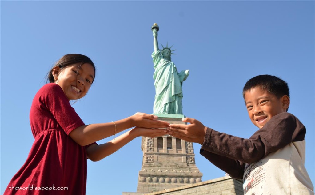 Statue of Liberty with kids