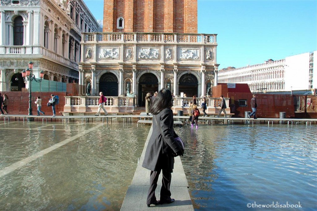 Venice passerelle during acqua alta