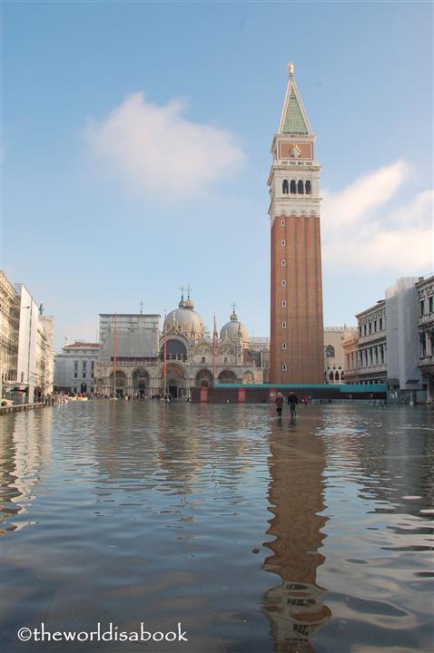Venice flooded Piazza san marco acqua alta