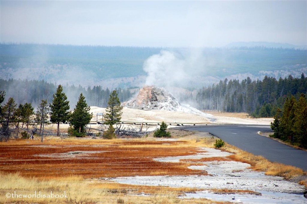 yellowstone national park white dome geyser image