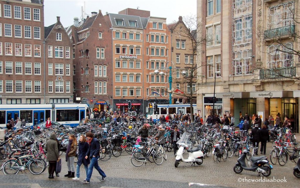 Bikes at Dam Square Amsterdam