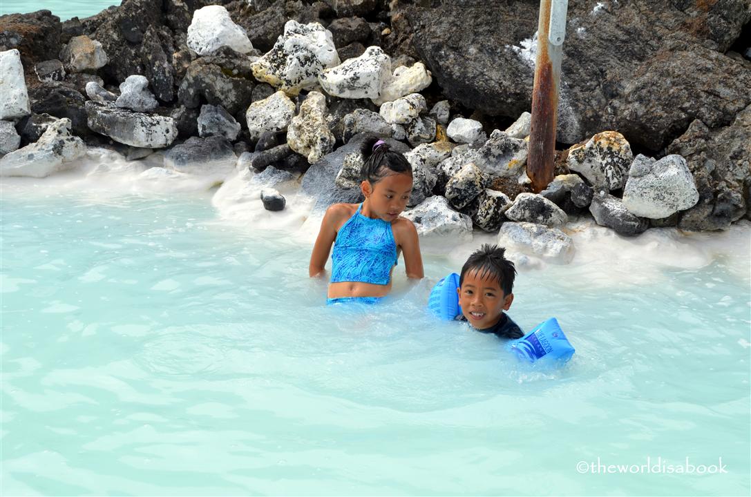 iceland Blue lagoon with kids