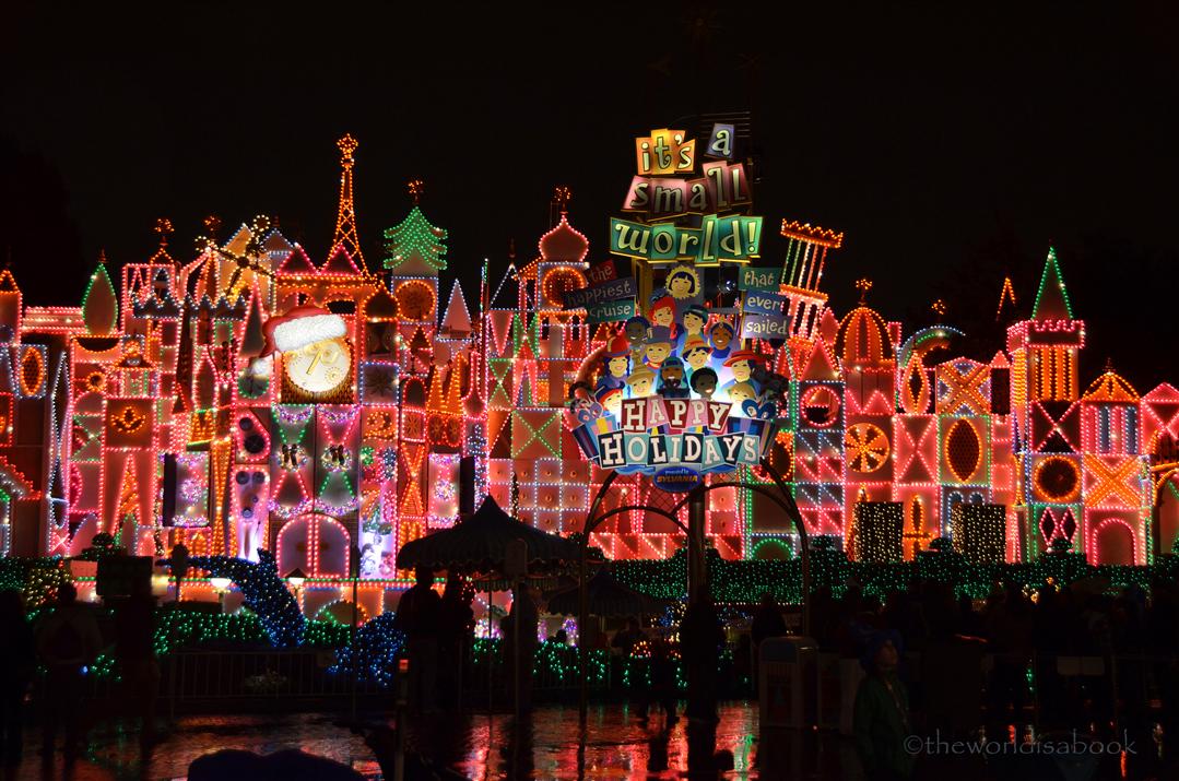 Disneyland Its A Small World Christmas at night