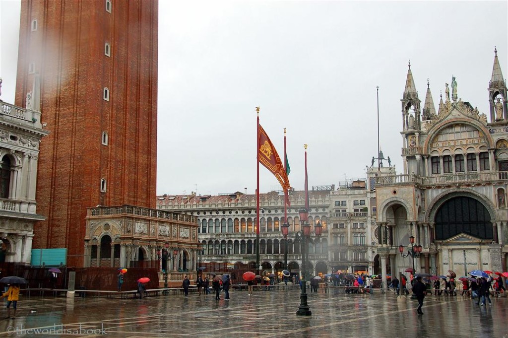 Venice St Mark Square in rain