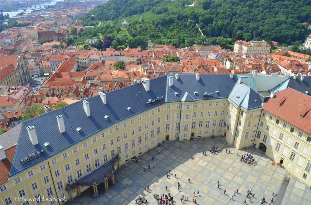 Prague castle below