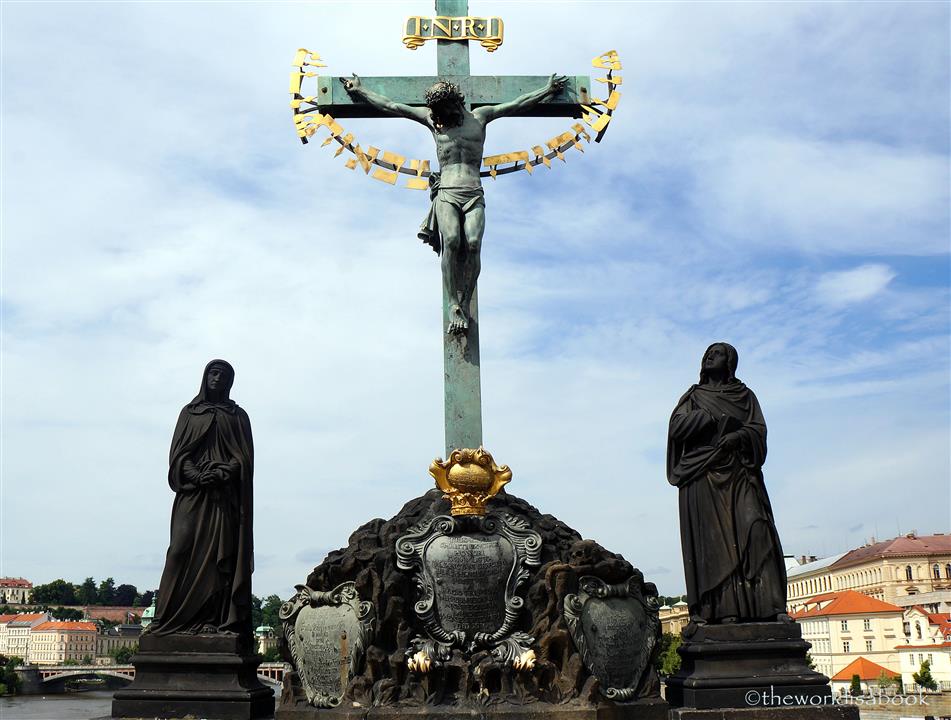 Charles Bridge crucifixion statue