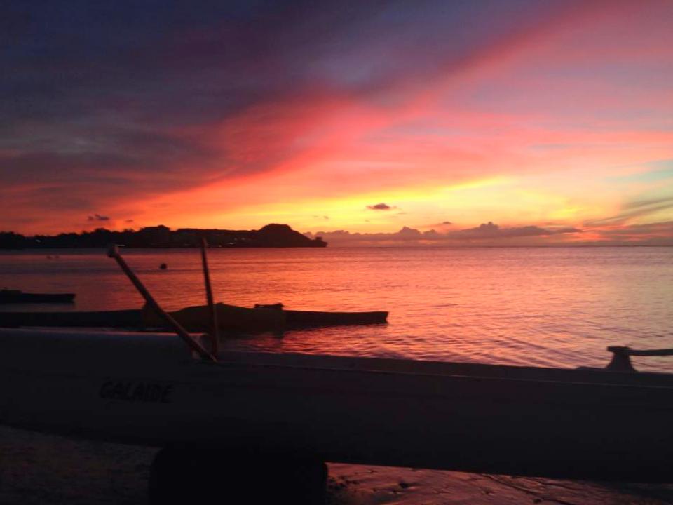 Guam fire sunset