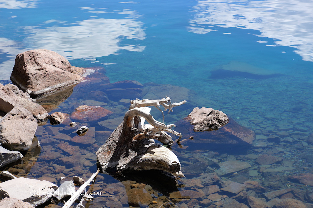 Crater lake clear water