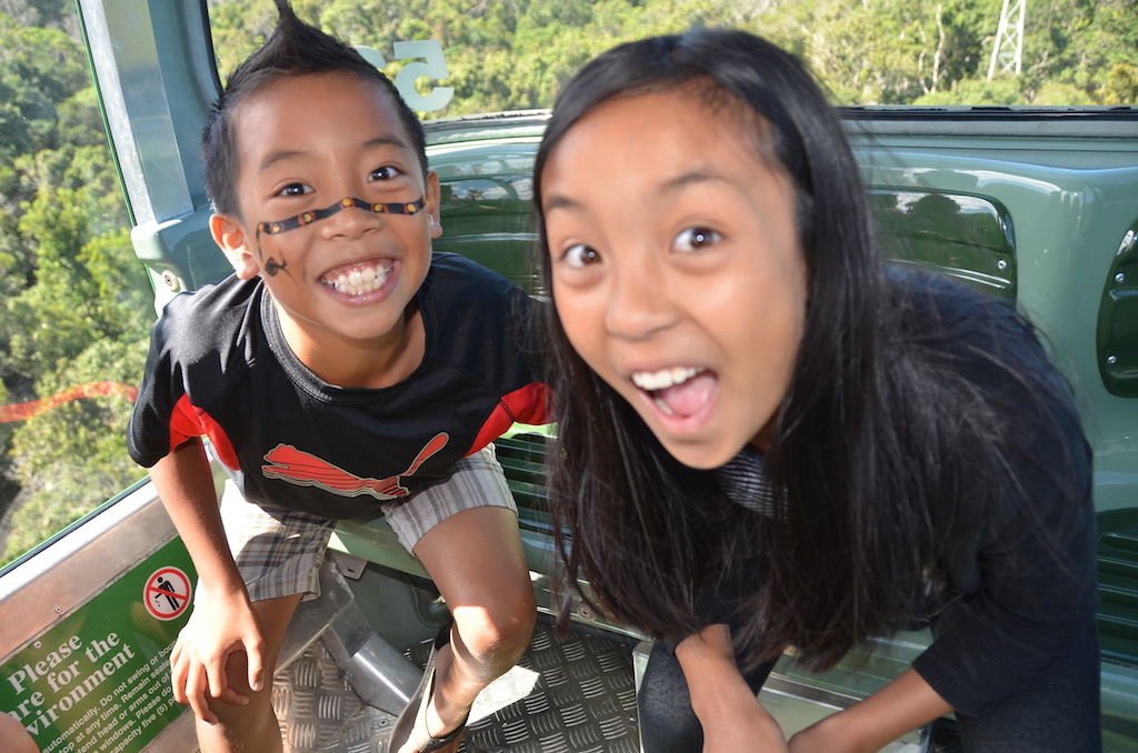 Skyrail Rainfrest Cableway with kids