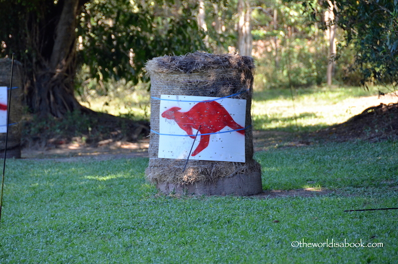 Tjapukai Aboriginal Park kangaroo target