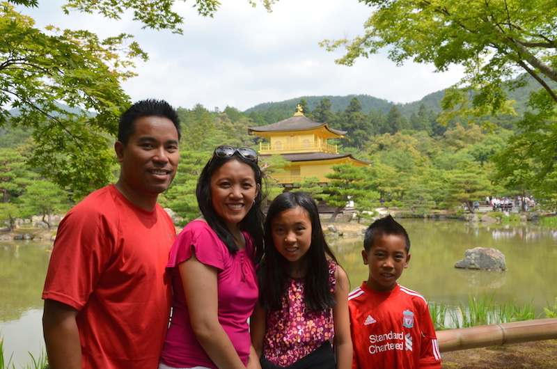 Golden pavilion Kyoto with kids