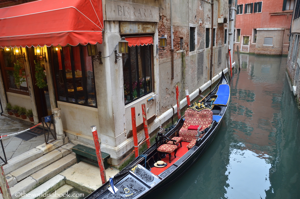 Venice parked gondola