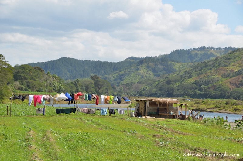 Fiji Village visit clothesline