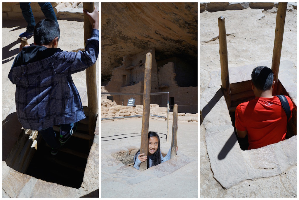 Mesa Verde with Kids climbing down
