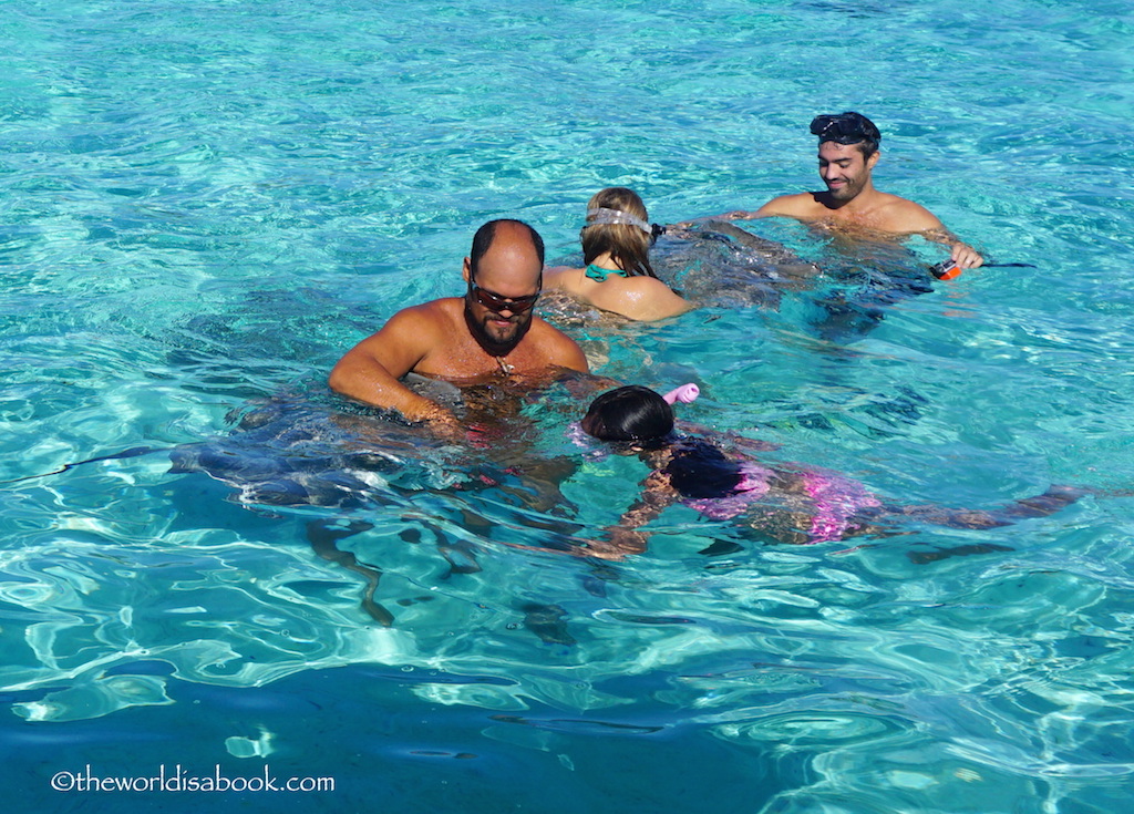 Bora Bora with kids stingray