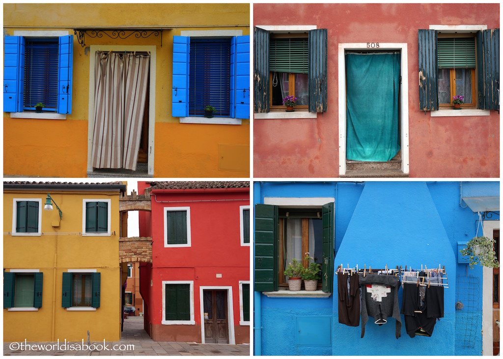 Burano colored houses windows