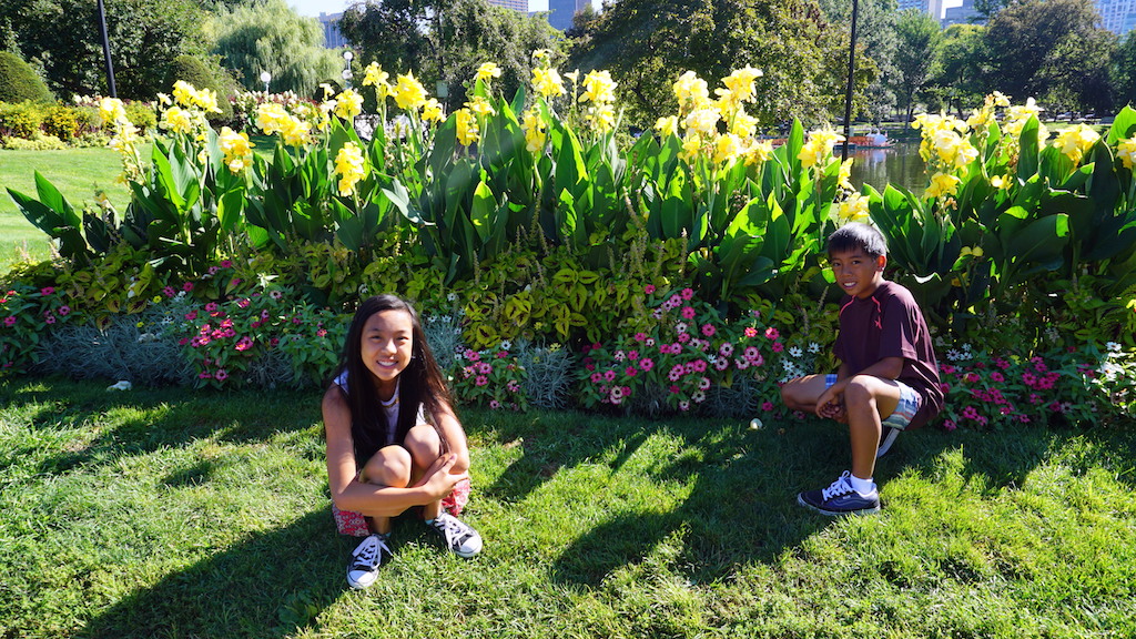 Boston Public Garden with kids