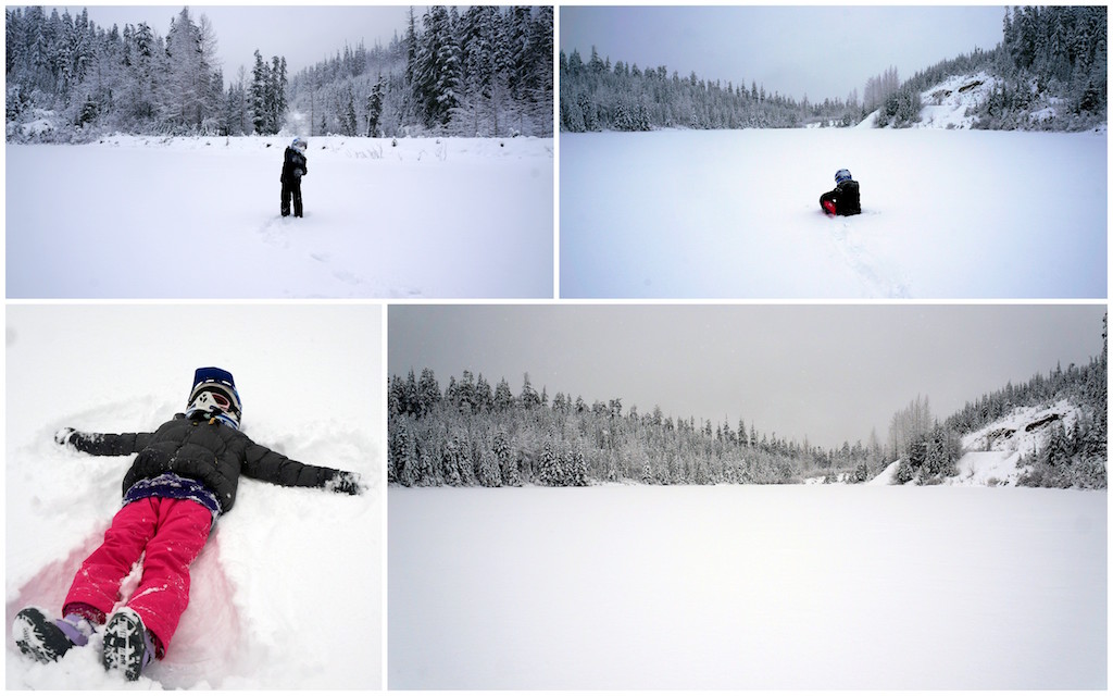 Whistler frozen lake snowmobile