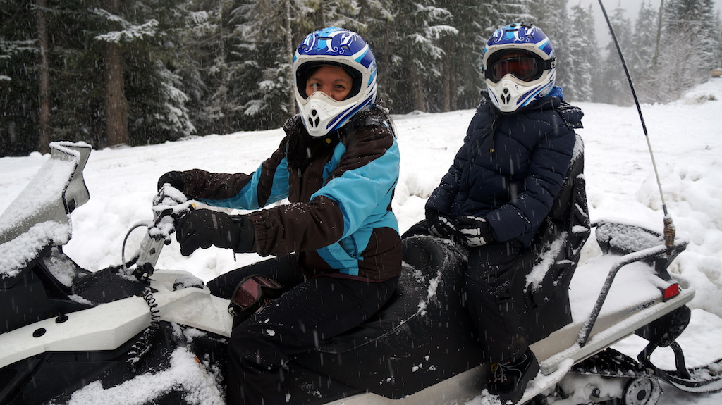 Whistler snowmobile with kids 