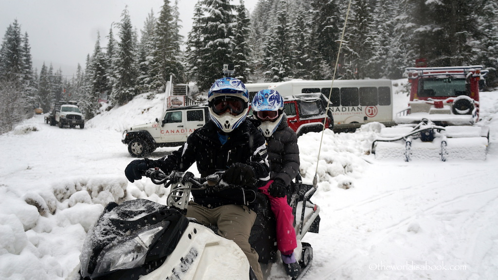 Whistler snowmobile with kids