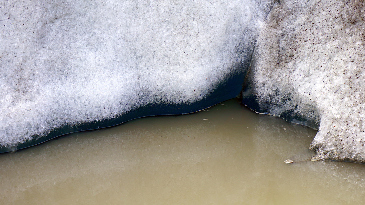 Iceland glacier ice melting