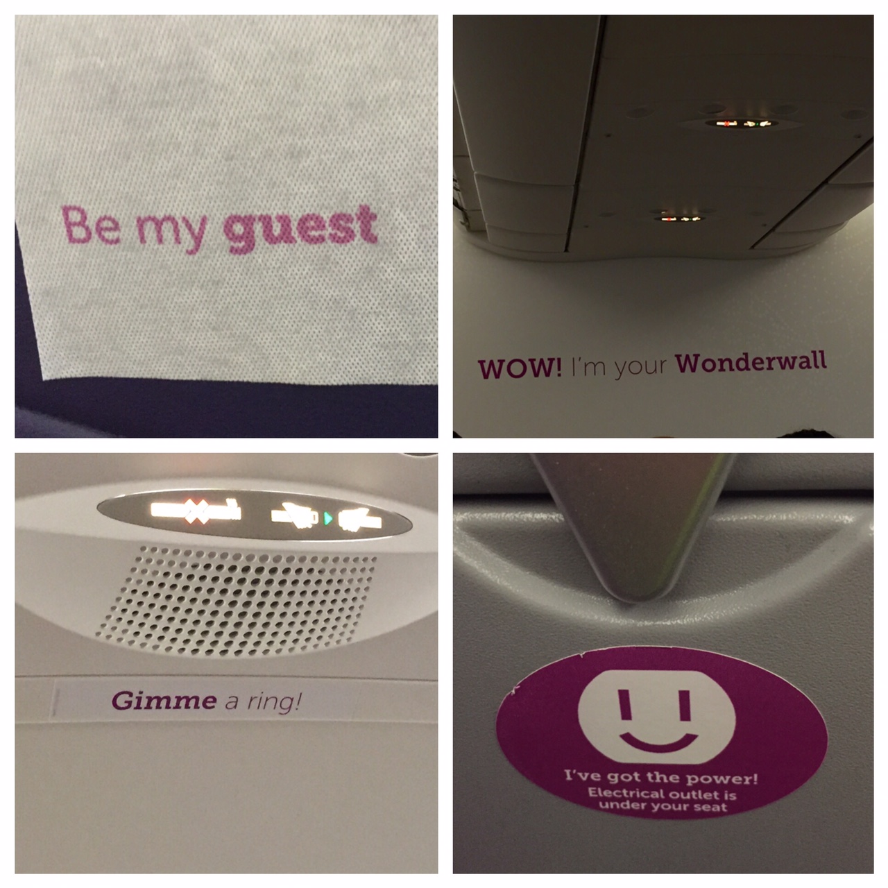 WOW Air Interior sayings