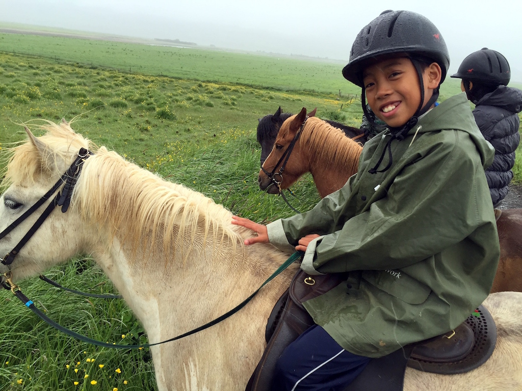 Horseback riding in Iceland with kids