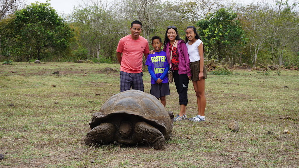 Galapagos Giant Tortoise with kids