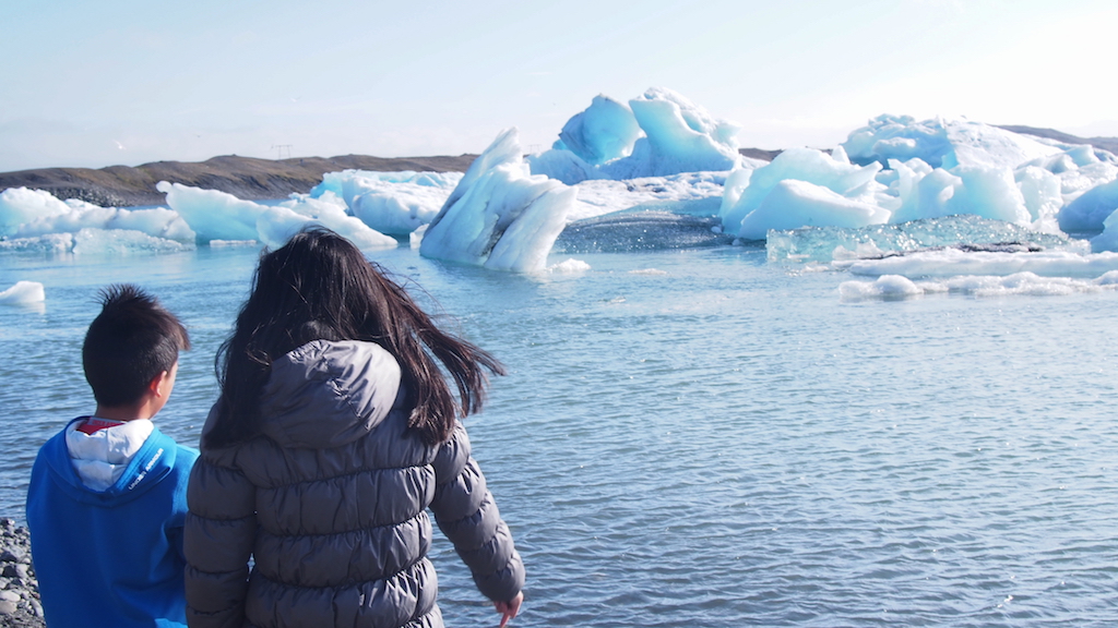 Jokulsarlon Glacier Lagoon with kids