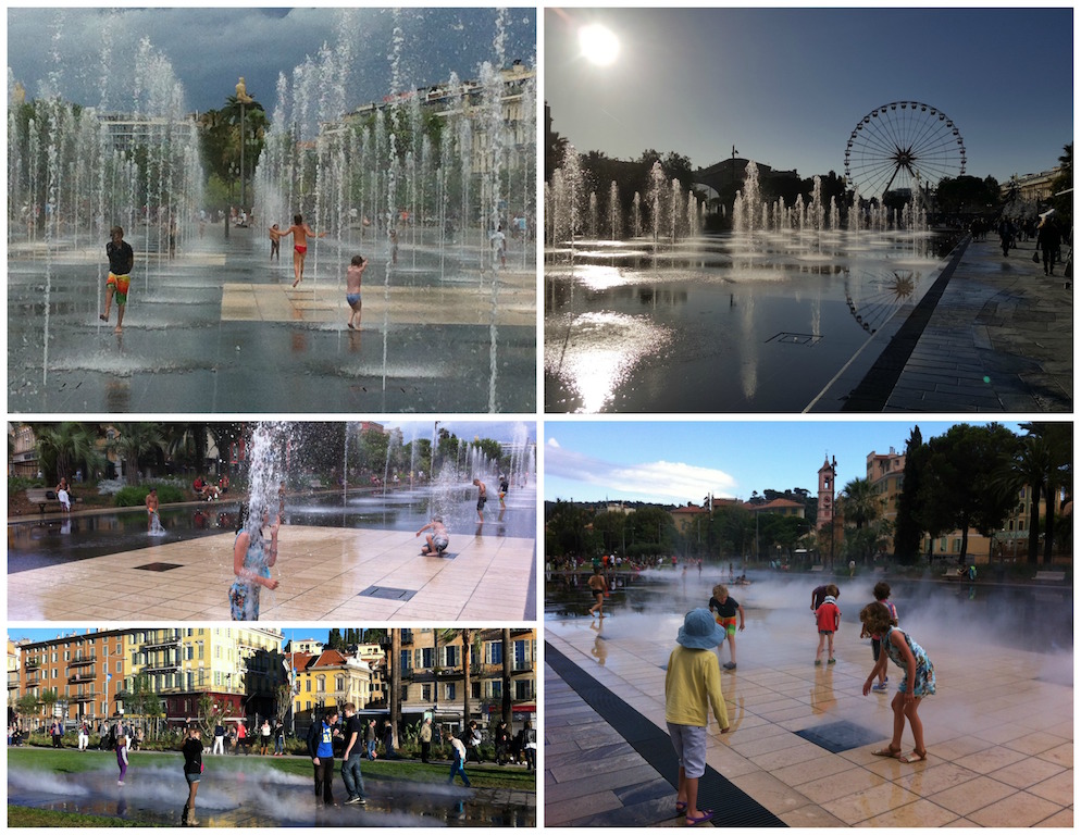 Promenade Paillon fountains Nice