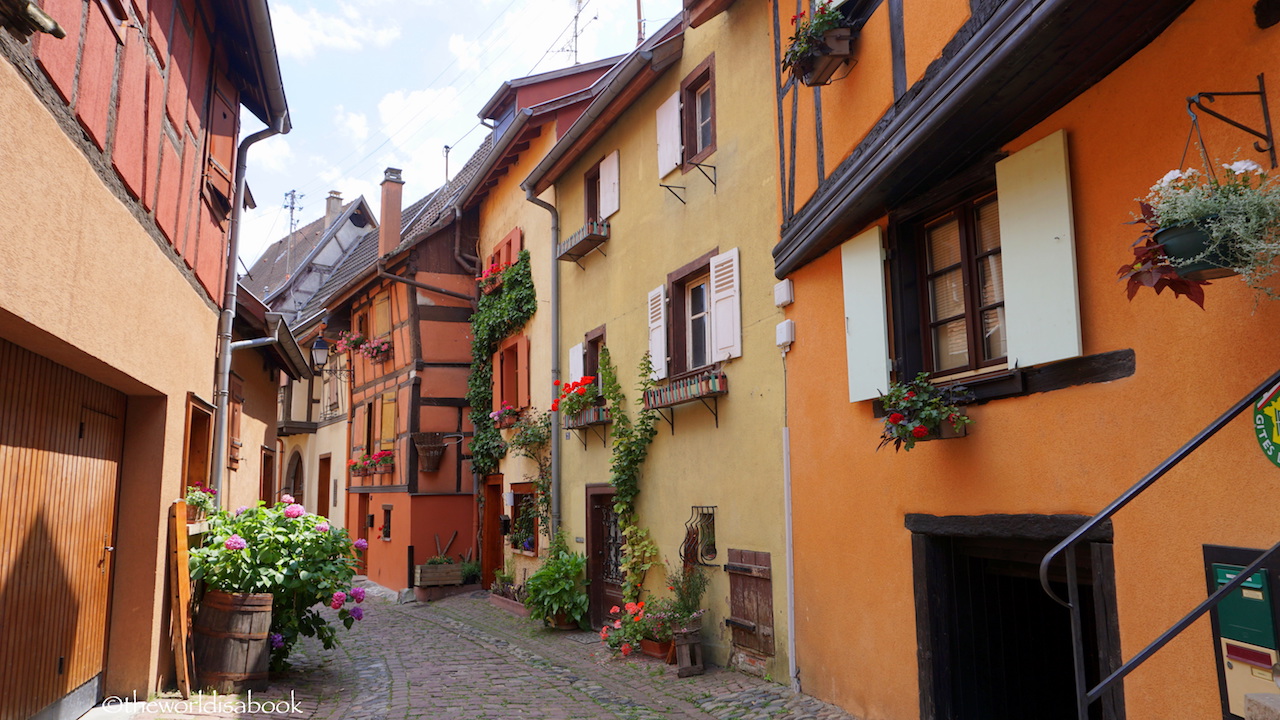 Eguisheim colorful half-timered buildings