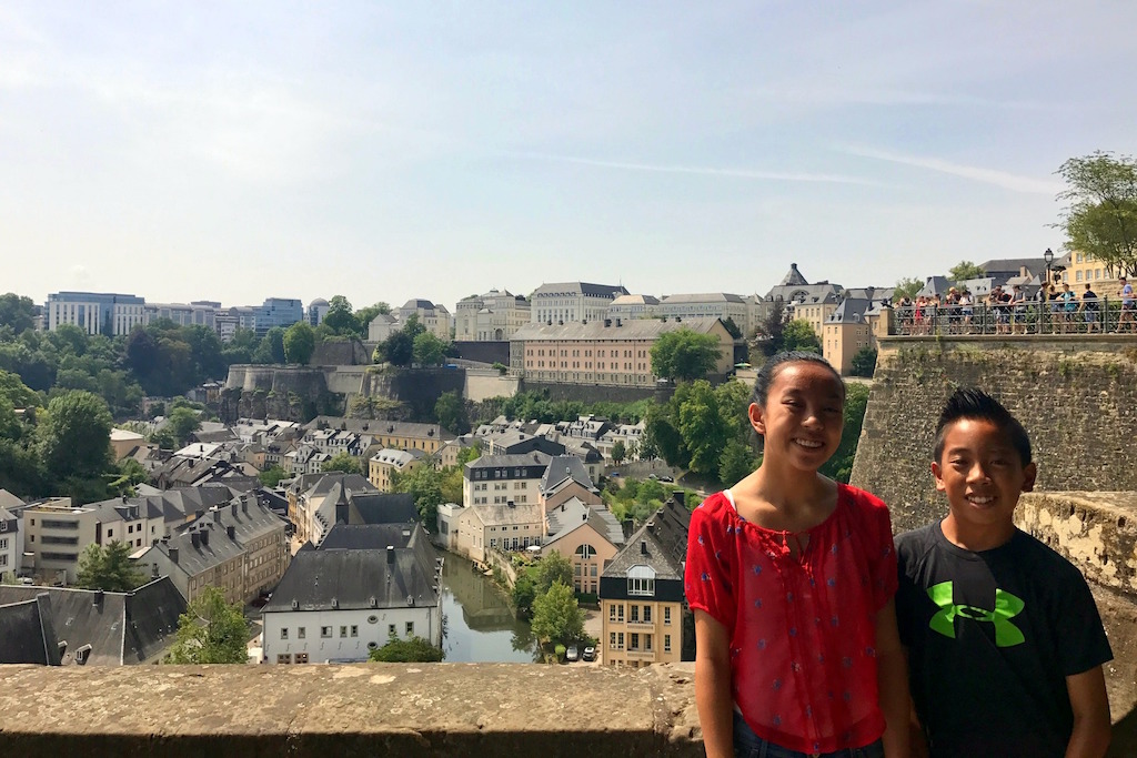 Luxembourg city with kids