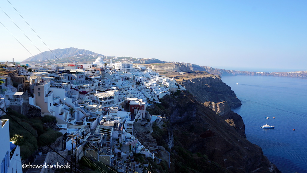 Fira from cable car Santorini