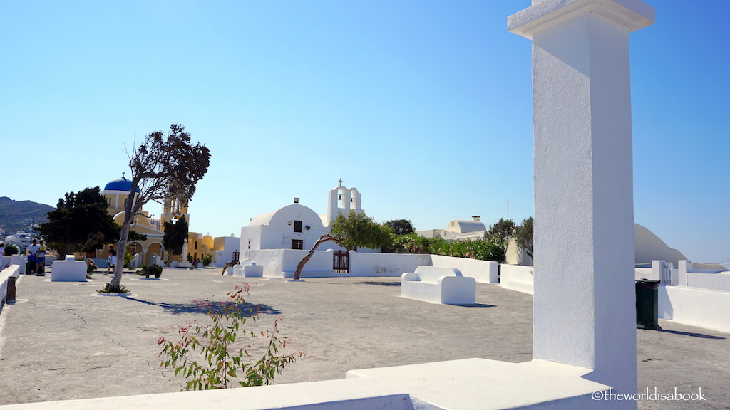 Santorini white buildings