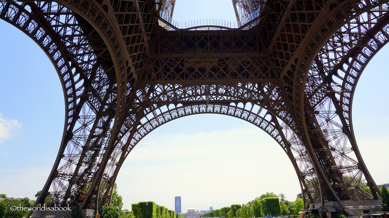 Eiffel tower below