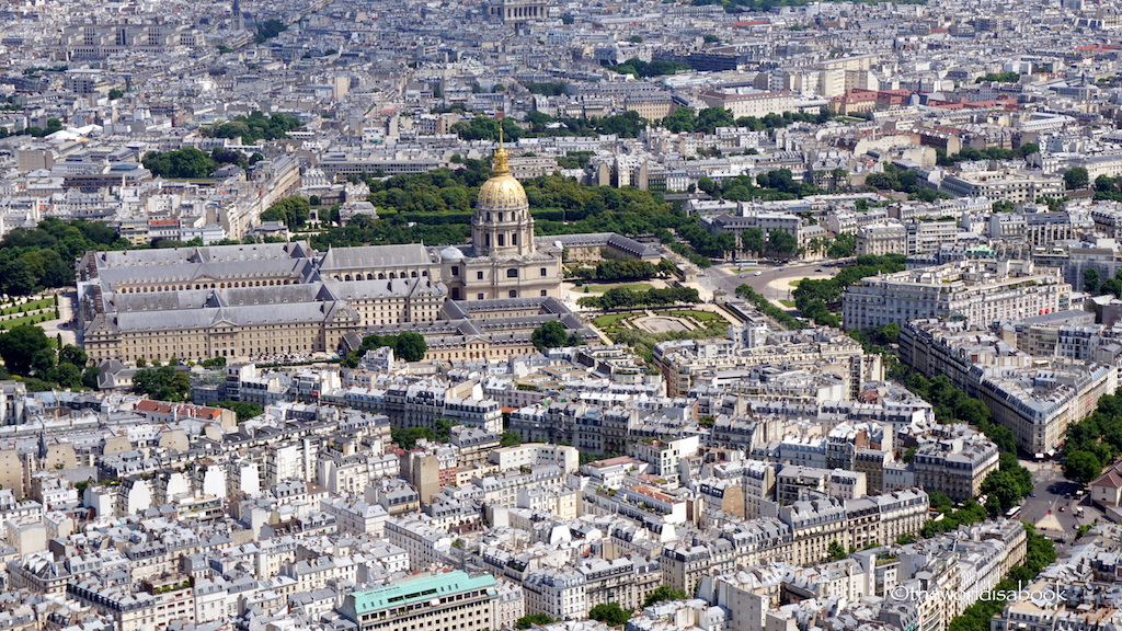 Les Invalides Gold Dome from Eiffel Tower