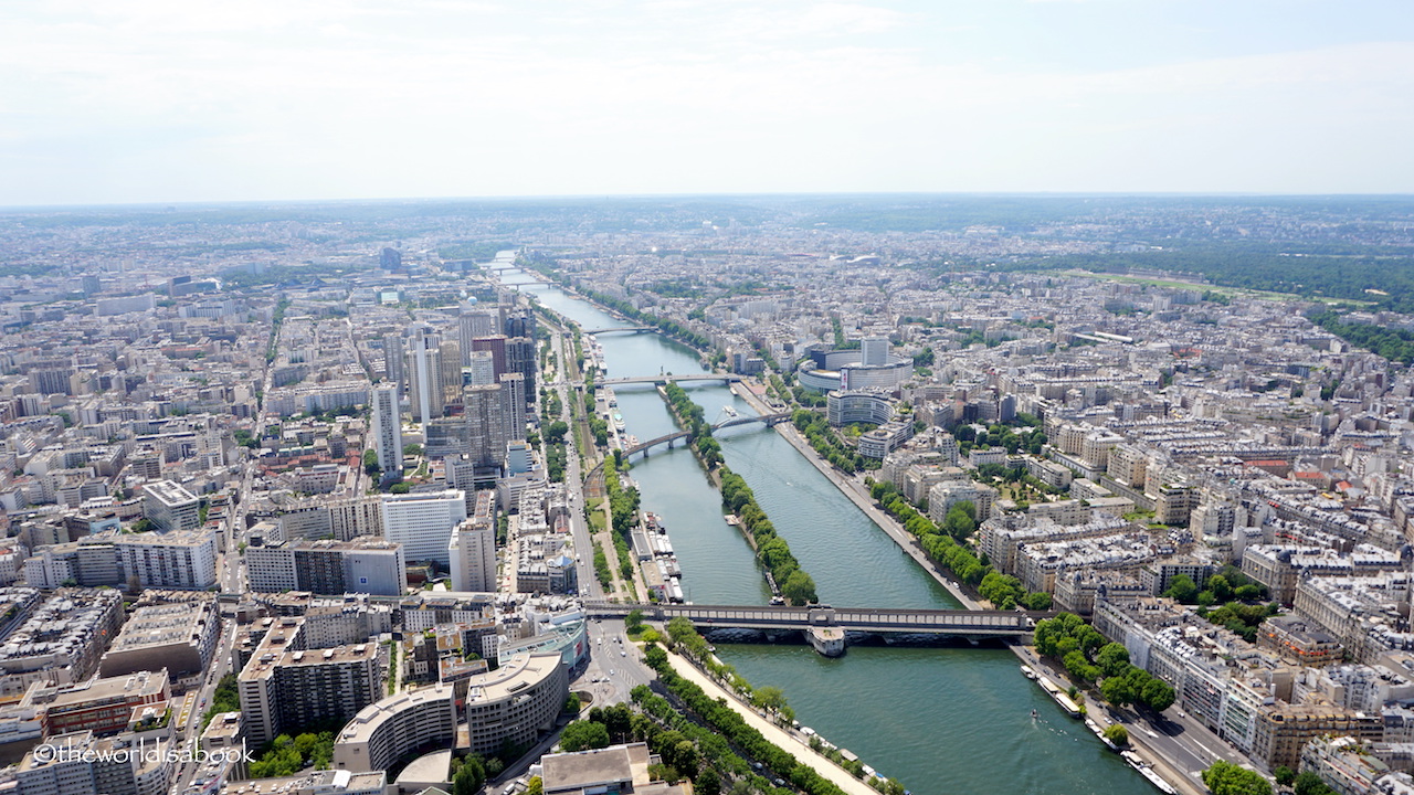 Paris view from Eiffel tower summit