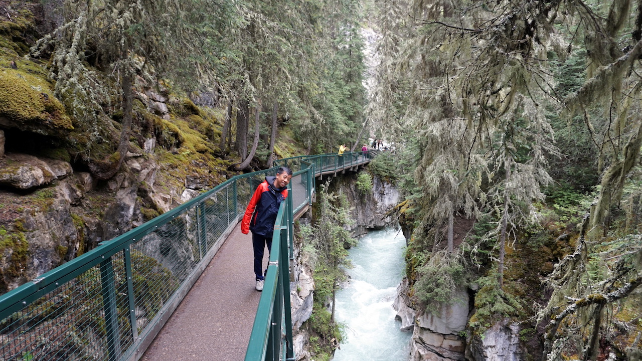Johnston Canyon trail with kids