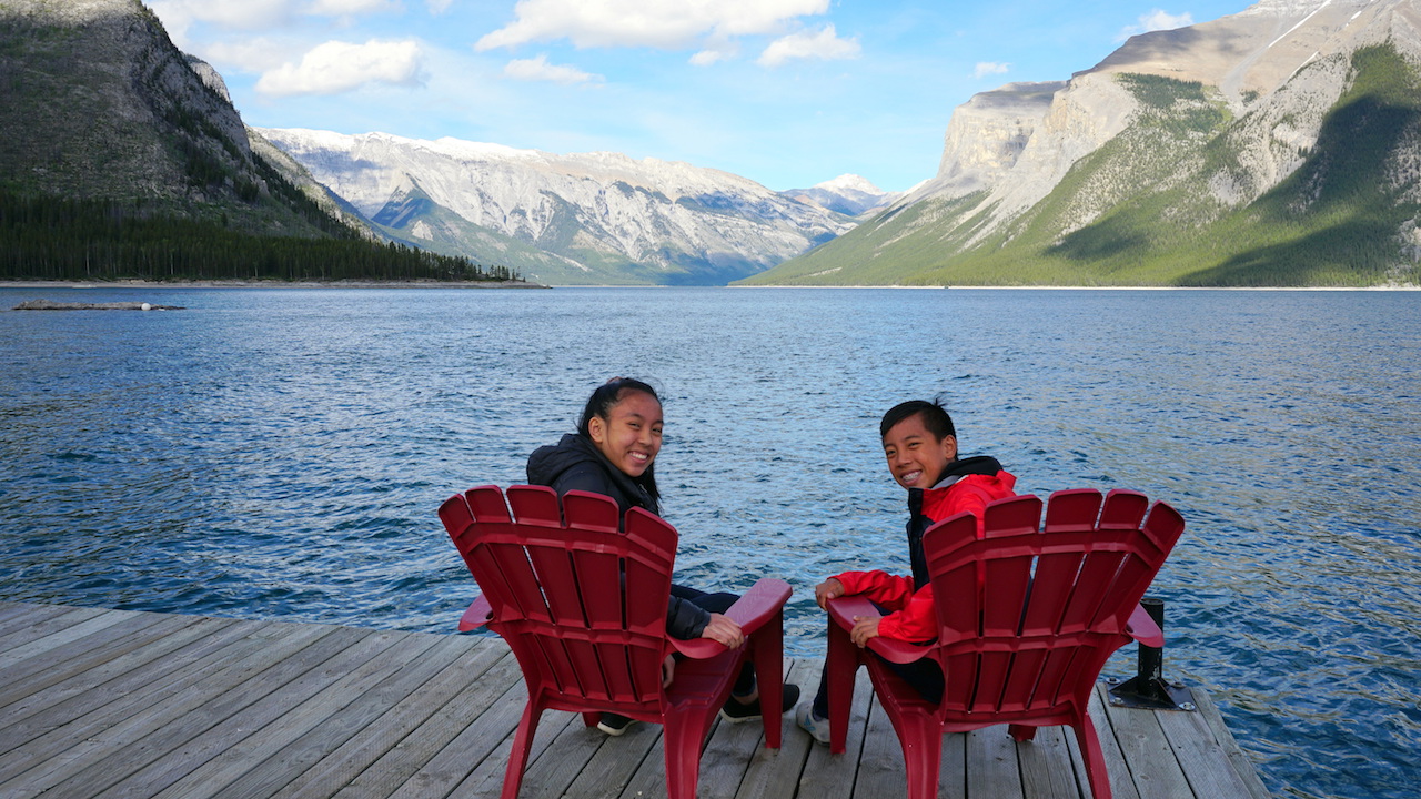 Lake Minnewanka Red chairs