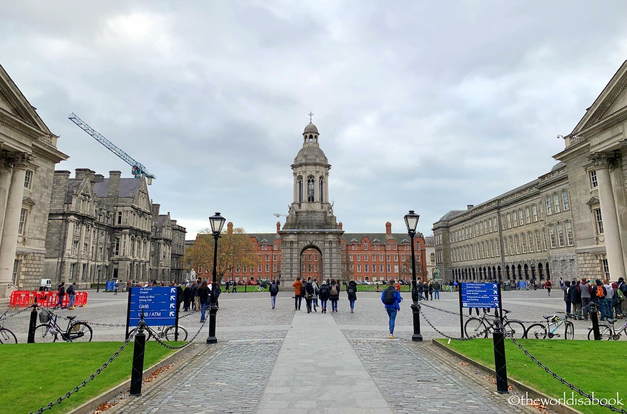 Trinity College Dublin with kids