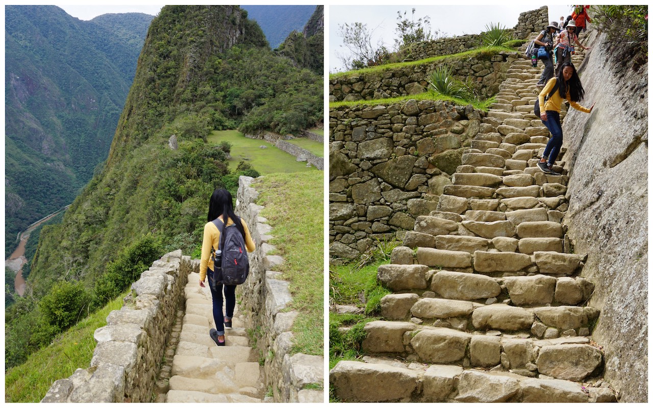 Machu Picchu stairs with kids