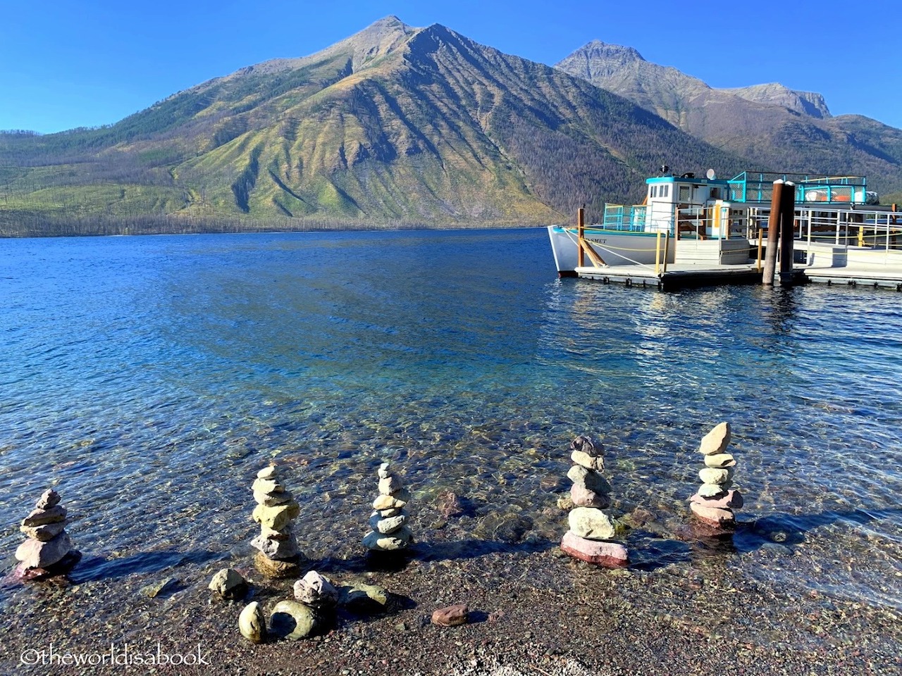 Lake McDonald rock cairns 