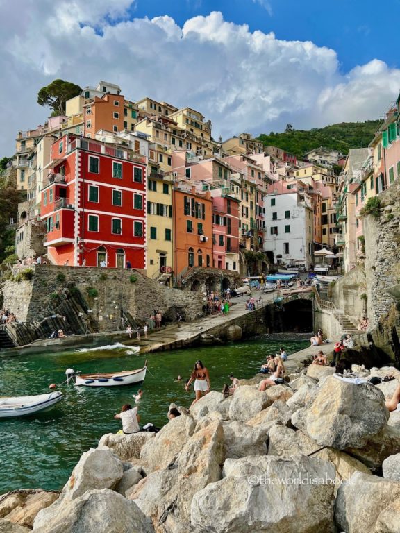 Riomaggiore from the rocks Cinque Terre