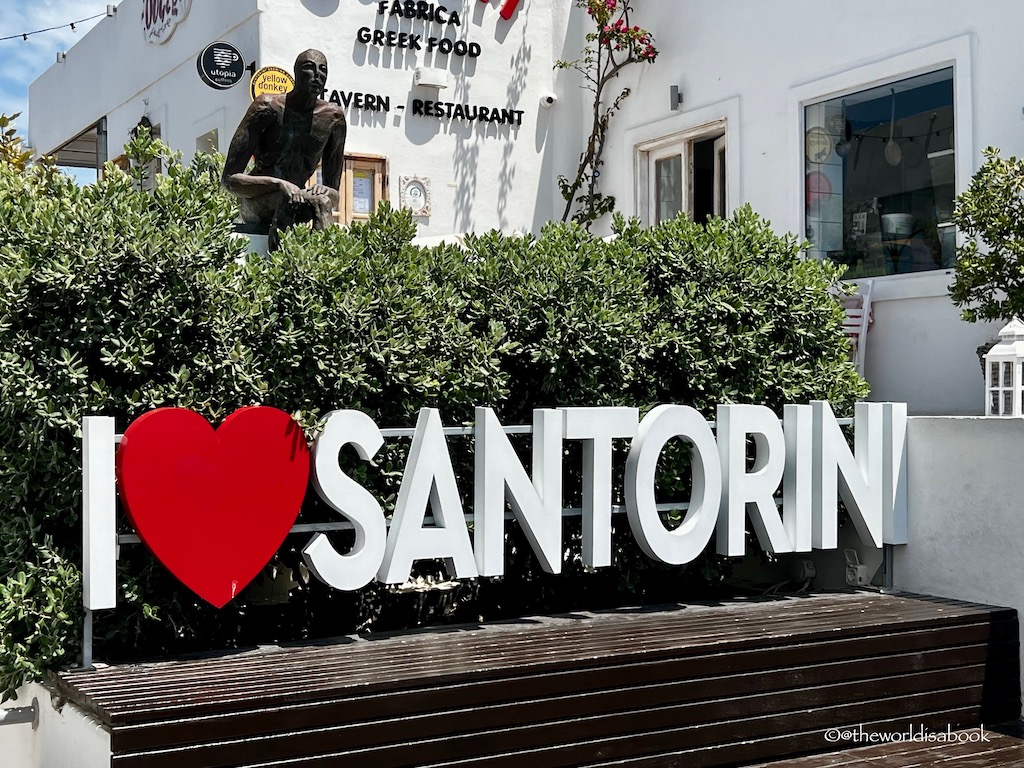 I love Santorini sign