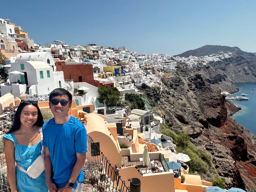 Santorini with teens