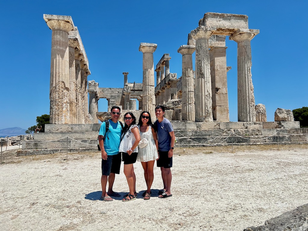 Temple of Aphaia with teens
